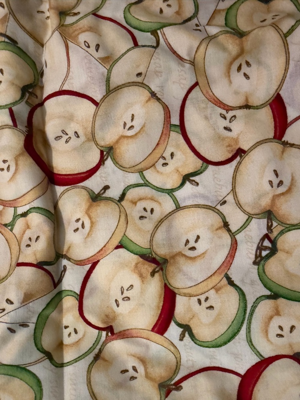 Vintage Apple Print Cotton Fabric